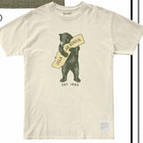 Bear Hug "1882" KIDS/YOUTH Tees - Retro Brand- Military Green & Vintage White